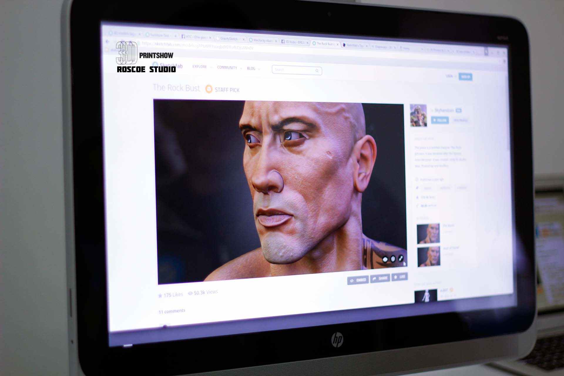 the rock sketchfab