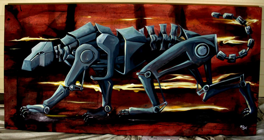 oil painting oil jaguar on canvas